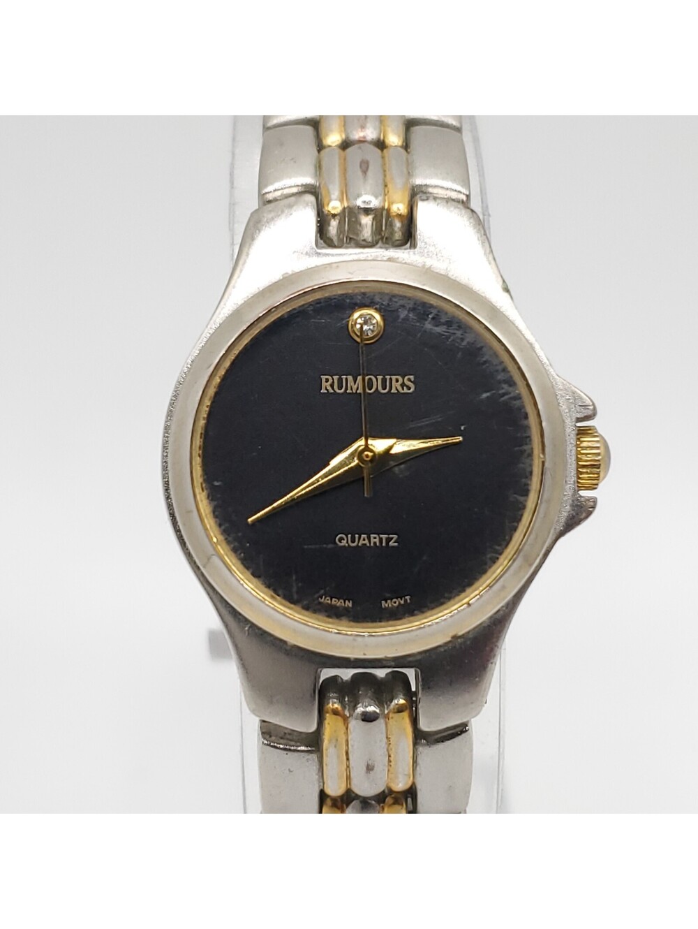 Rumours Quartz Watch Women 22mm Black Dial Two-Tone Round New Battery